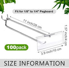Thyle 100 Pcs Metal Scan Hook with Label Holder for 1/8 to 1/4 Pegboard, Peg Board Hooks with Price Tag, Pegboard Wall Accessories, Metal Hooks for Home Garage Retail Display Supplies (11 Inch) - Image 2