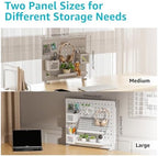 PEGZONE Clamp on Desk Pegboard, 16.5" x 12.6", with 10 Accessories, White - Image 4