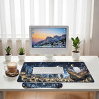 Midnight Castle Desk Mat Set Fantasy Sky Large Mouse Pad with Wrist Rest 4in1 Desk Mat for Desktop Ergonomic Computer Desk Arm Wrist Anti-Slip Computer Ergonomic Mouse Pad Home Office Gaming - Image 6