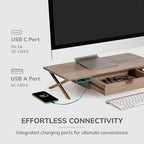 Anji Mountain Monitor Stand for Desk - Desktop Organizer & Laptop Riser, Ergonomic Monitor Riser, Space-Saving, Durable, Easy Assembly & Ideal for Home & Office,Biscotti, 24-Inch, Pro Edition - Image 2