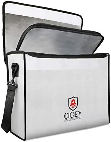 Fireproof Document Bag - Fireproof Box [Thermal Insulated] Fireproof Safety Boxes for Home Large Fireproof Bag Lockable Zipper Fireproof Safe Box Home Safes Fireproof Waterproof Fireproof Money Bag by Cioey