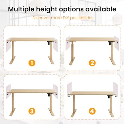 2-Pack Felt Desk Dividers, Clamp-On Privacy Panels, 16 x 24 Inch, Oatmeal - Image 4