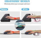 Keyboard Wrist Rest+Mouse Wrist Pad+Desk Pad Set,Memory Foam Ergonomic Easy Typing Pain Relief for Computer Laptop Office Home - Glitter Dog Paw Prints - Image 3