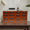 Wooden Desk Storage Cabinet 16 Drawers Mini Chest with Metal Handles,Desktop Storage Cabinet Box Drawers for Home Office Desk Organization and Storage 23.6”x7.3”x12”, Brown, BGQHT5-002 by Unknown