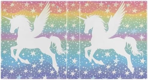 JIPONI 3 Ring Binder Winged Unicorn and Stars 1 Inch Round Binders for Men Women Students, Cute File Organizer for Office School, 1pc - Image 2