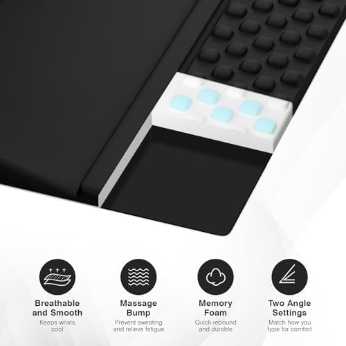 Ospelelf Ergonomic Mouse Pad and Keyboard Stand Wrist Rest Set, Memory Foam Comfort, Pain Relief for Typing, Office Desk Accessories, Black - Image 4