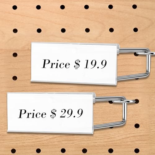 Thyle 30 Pcs Metal Scan Hook with Label Holder for 1/8" to 1/4" Pegboard, Peg Board Hooks with Price Tag, Pegboard Wall Accessories for Home Garage Retail Display Supplies (4,6,8 Inch) - Image 5