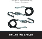 Tie Down – 7,000 lb Hitch Safety Cable – Black Vinyl Coated – Replaces Trailer Chains & Tow Straps – Coiled Cable w/Wire Latch – Made in USA - Image 3