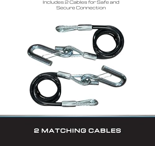 Tie Down – 7,000 lb Hitch Safety Cable – Black Vinyl Coated – Replaces Trailer Chains & Tow Straps – Coiled Cable w/Wire Latch – Made in USA - Image 3