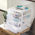 Gracious Living 4 Drawer Desktop & Countertop Organizer w/Organization Lid for Craft Storage, Office Supplies & School Supplies, White/Clear (3 Pack) - Image 5