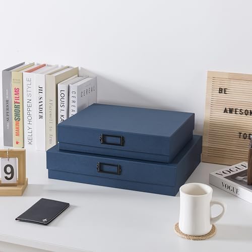 Soul & Lane - Legal Size Document Storage Boxes with Lids, Set of 2, Blue - Image 3