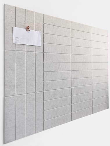 Felt Bulletin Board Tiles | Modern Cork Board Alternative | Large Cork Boards for Walls | Aesthetic Felt Wall Panels for Office & Home Decor | Pinboard & Photo Board (12-Pack) | Ivory by DesignerManufacturerofInnovativeBulletinBoardSolutionsforHomeOffice