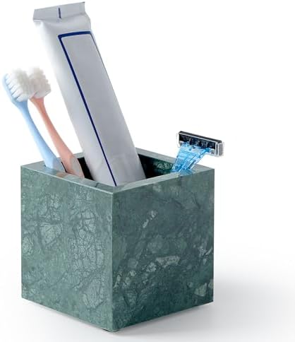 Real Luxurious Natural Marble Toothbrush Holder & Makeup Brush Organizer - Image 2