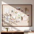 Cinnvoice 48 x 34 Inch Linen Bulletin Board Rustic Farmhouse Pin Board by QinYee