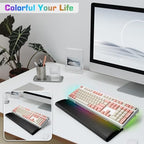 UCINNOVATE Dreamcolor Acrylic Computer Keyboard Stand with Wrist Rest, LED Backlit Keyboard Stand Tray, USB Interface Titled Keyboard Riser for Easy Ergonomic Typing and Working Office Desk, Home - Image 7