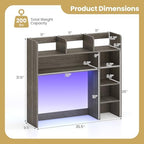 Desktop Bookshelf, Wood Countertop Bookcase with Shelves, Desk Hutch for College Dorm, Multipurpose Desk Organizer Shelf Display Rack for Home Office, Hutch Top Only (Grey Oak, 8 Shelf) - Image 2