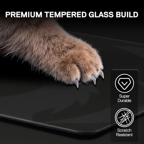 Redragon PG1M Glass Mouse Pad - Ultra-Smooth Precision Surface with Non-Slip Base, Easy to Clean, Hard Mousepad for Gaming - 11.8 x 11.8 x 0.15 inches, Black - Image 3