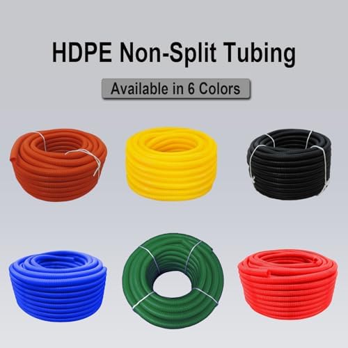 Flexible Polyethylene HDPE Non-Split Corrugated Wire Loom Tubing (Green, 1-1/2" Dia. x 100 ft) - Image 2