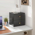 Black Metal Desktop Organizer with 2 Drawers, No Assembly Required by Unknown