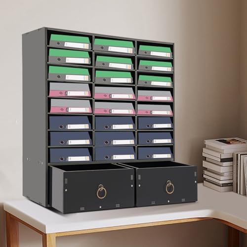 Adjustable Literature Organizer,24 Slots Desktop Mail Center Storage - Image 3
