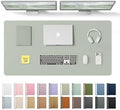 YSAGi Leather Desk Protector, Office Mat, Large Mouse Mat, Non-Slip PU Leather Blotter, Laptop Desk Pad, Waterproof Writing Pad for Office and Home (Grayish Green, 47.2" x 23.6") by YSAGi
