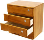 Lockable Desk Organizer Wooden Desktop Drawers Office Flat Files Storage Box Locking Countertop Storage Cabinet (Wood Yellow, 4-Tier) - Image 3