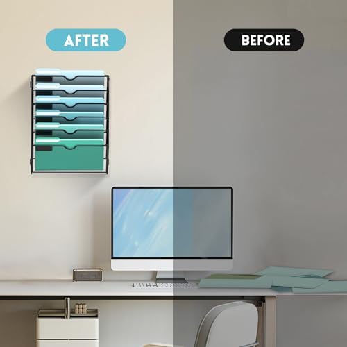 SUPEASY 6-Tier Wall File Organizer, Wall Mounted Mail Sorter, 2 Pack - Image 7