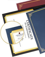 GNL Certificate Holders - 50 Packs Blue Diploma Holders, Certificate Covers with Gold Foil Border, for Letter Size 8.5 x 11 Certificate Paper, Award, Graduation, Documents - Image 4