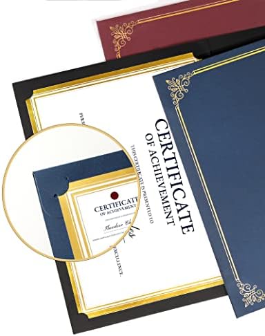GNL Certificate Holders - 50 Packs Blue Diploma Holders, Certificate Covers with Gold Foil Border, for Letter Size 8.5 x 11 Certificate Paper, Award, Graduation, Documents - Image 4