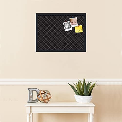 PinPix 23x17 inch Cork Bulletin Board. This Decorative Framed Pin Board Comes with Diamond Pattern in Black Design and Satin Black. Ideal for Home, Office Decor or School (PinPix-120) - Image 3
