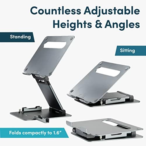 Lifelong 20" Tall Adjustable Laptop Stand with Phone & Tablet Holder - Image 3
