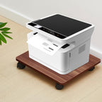 Beeveer 2 Pcs Walnut Under Desk Printer Stand 13.8 x 11.8 x 2.4 Inches - Image 6