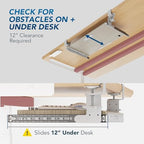 AX WABER Keyboard Tray Under Desk Pull Out with Extra Sturdy C Clamp Mount System, 27.3 (32.5 inch Including Clamps) x 11 Inch Slide-Out Platform Computer Drawer for Typing Grain - Image 6