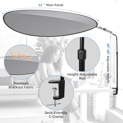 Office Cubicle Leaf Canopy Desk Shade, 52 Inch for Overhead Light Block - Image 2