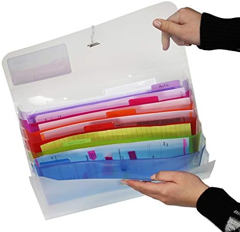 BAZIC Products Rainbow 7-Pocket Poly Expanding File, A4/Letter Size, 4-Pack - Image 4