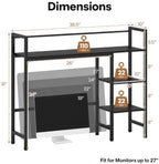 POWERSTONE Desktop Bookshelf for Monitors up to 27", Black - Image 2