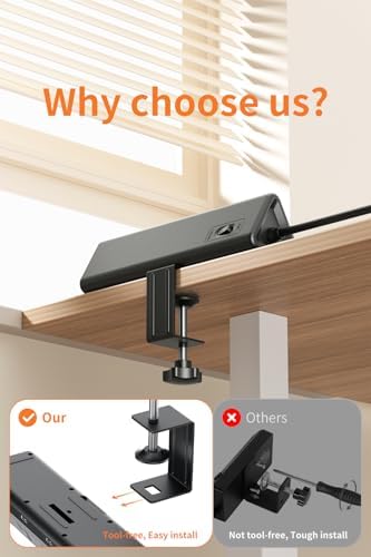 AnnTane Desk Clamp Power Strip USBC, 40W Fast Charging, 10 Ft, Black - Image 3