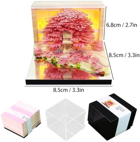 3D Time Piece Calendar 2027 With 52 Weekly Calendars, 3D memo pad tear away calendar 2027, Artsy Pads Suitable for Room and Office Desktop Decoration, Gift Giving (Pink Tree) - Image 6