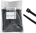 Kable Kontrol Cable Zip Ties, 14 Inch, 1000 Pcs, 50lbs Test, Black by KABLEKONTROL%C2%AE