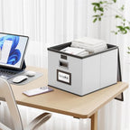 File Organizer Box with Lids, Collapsible File Folder Organizer - Image 2