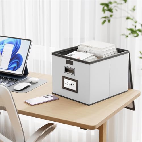 File Organizer Box with Lids, Collapsible File Folder Organizer - Image 2