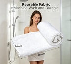 White Dual-Sided Microfiber Bath Towel, 2 Pack 48"x24" Ultra Absorbent Quick Dry Pool Towel, Exfoliating Body Cloth for Dead Skin & Sunscreen Removal, Lint-Free Reusable Shower Towel for Pool, Beach - Image 7