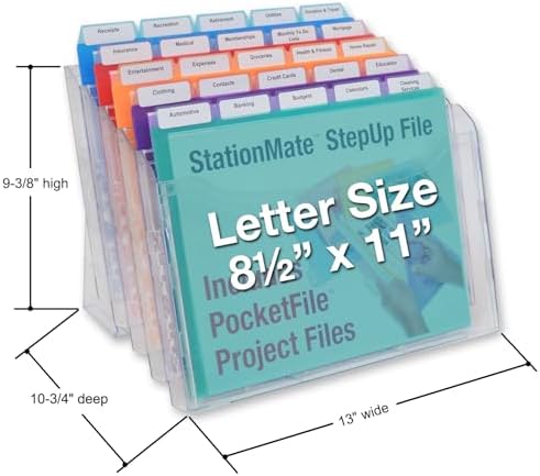 Ultimate Office Step UP File Desktop Organizer Plus 25 Color Poly Folders - Image 6