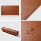 Leather Desk Mat, 16"x31" Office Desk Pad, Thick Premium Table Pad with Stitched Line, Non-Slip Laptop Writing Pad with Suede Sole (Brown) - Image 6