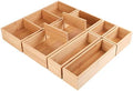 Kootek 6Pcs Bamboo Drawer Organizer 3-Size Kitchen Storage Box for Flatware by Kootek