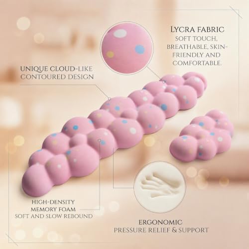 Cloud Wrist Rest Set for Keyboard & Mouse. Silky Fabric Surface - Image 5
