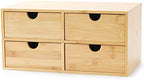 Bamboo Desk Drawer Organizer, Desktop Organizer with Drawers T(4 Drawes) by Wisuce