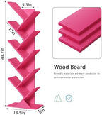 10 Tier Tree Book Shelf, Floor Standing Wood Bookshelf for Narrow Space - Image 3