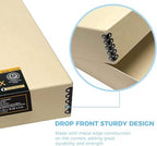 Lineco Drop Front Archival Storage Box, 11.75x15.25x3 in, Tan, 2 Pack - Image 4