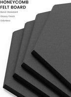 Fluxynara 8-Pack Hexagon Felt Bulletin Board Tiles, Black-1 - Image 3